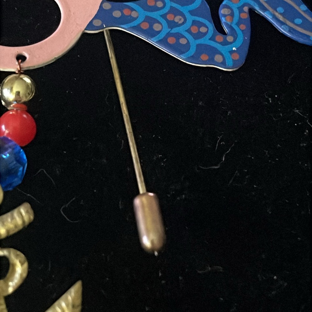 Vtg Mermaid W/ Hanging Anchor Hat/Stick Pin - Picture 2 of 3